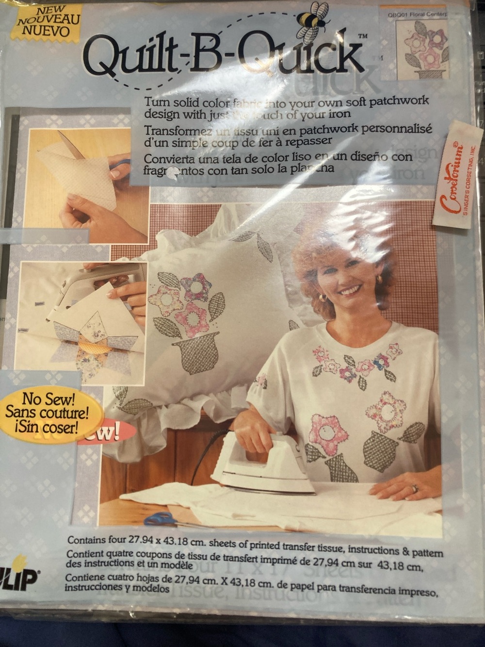 Quilt•B•Quick No-Sew Floral Transfer shirts , pillows new iron on designs DIY